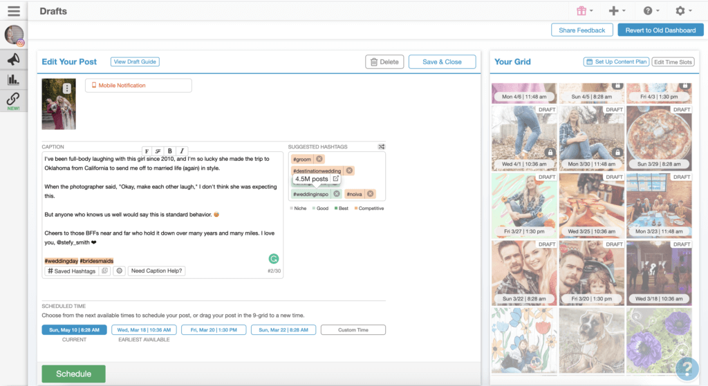 find and save the best Instagram hashtags with our desktop instagram feed planner