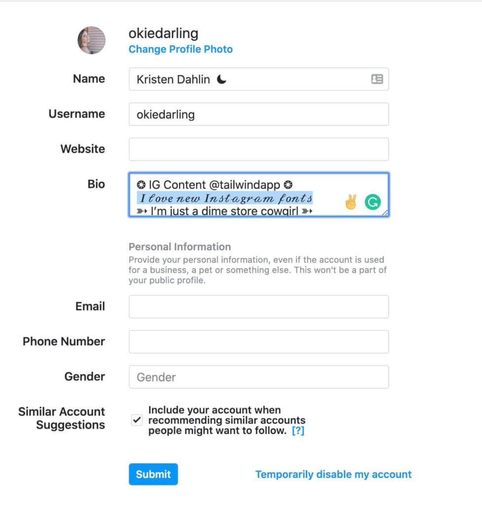 How to change font on Instagram- copy and paste from font generator to your instagram bio