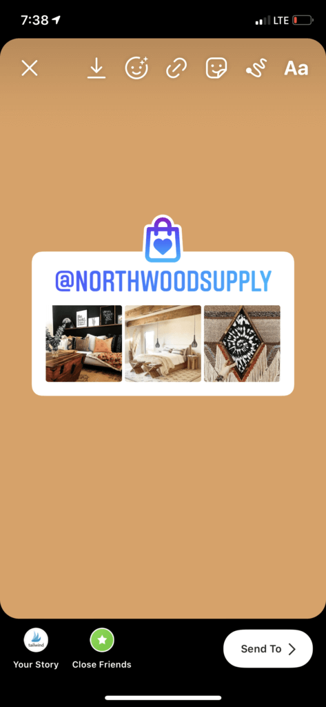 Instagram small business support sticker on plain background