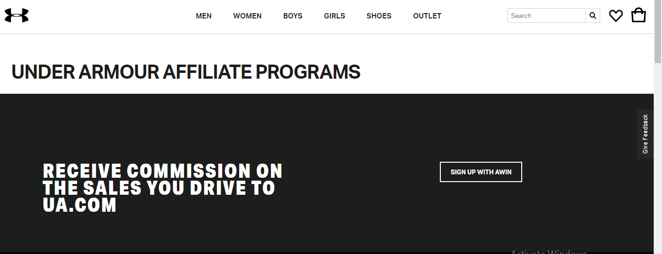Receive commission on the sales you drive with Under Armour