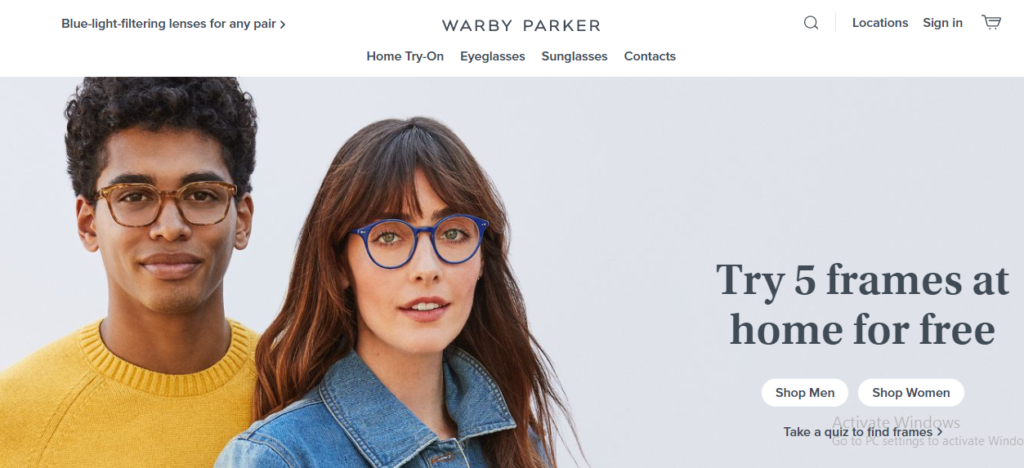 Warby Parker website