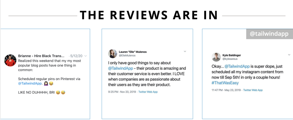 Instagram carousel post of reviews