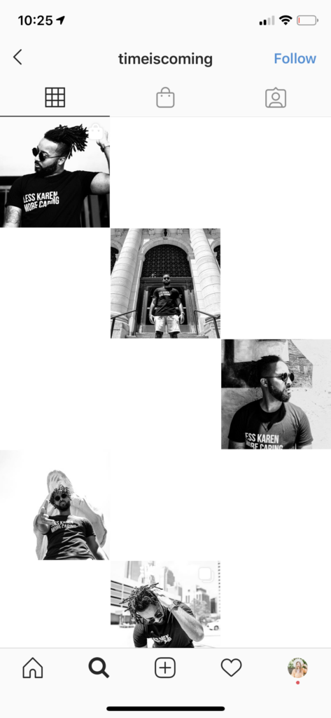 Cool black and white minimal instagram grid theme