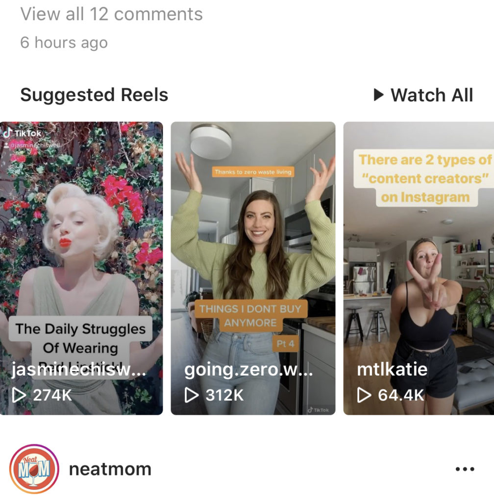 Suggested Instagram Reels Show up In Your Feed