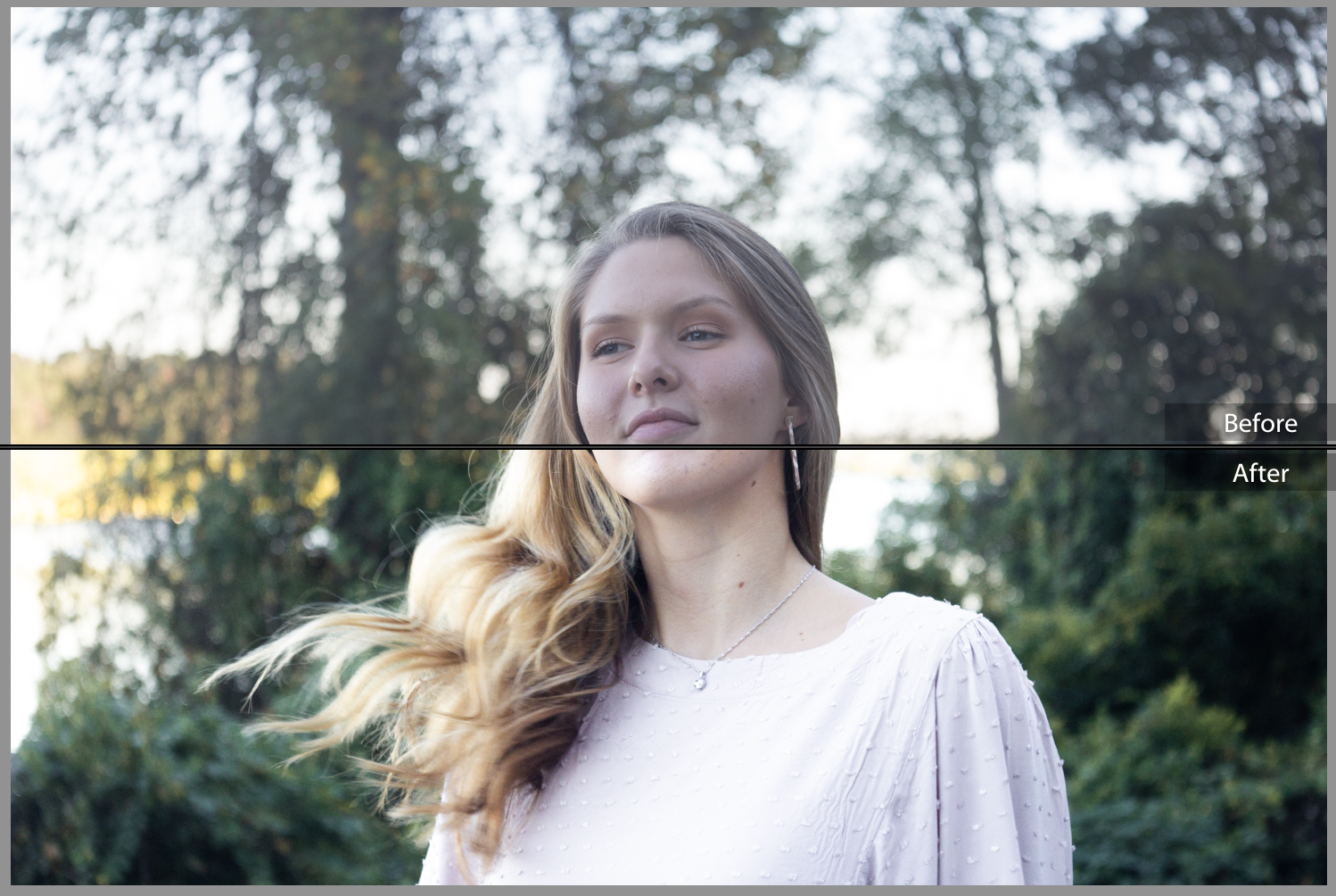 before and after light and airy photo edit