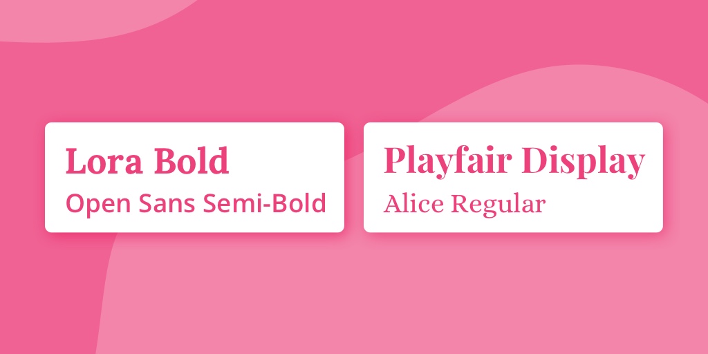 Font pair examples on pink background