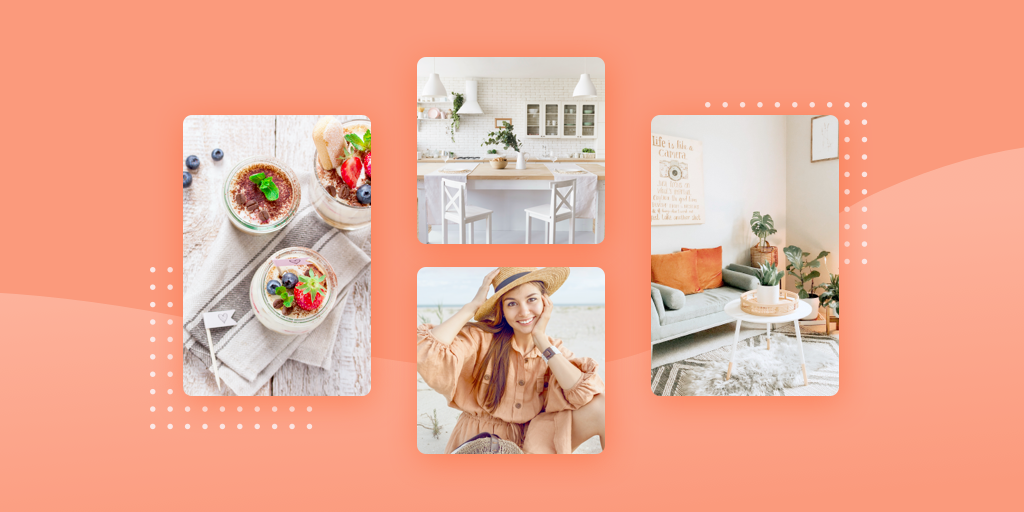 light and airy photography on an orange background
