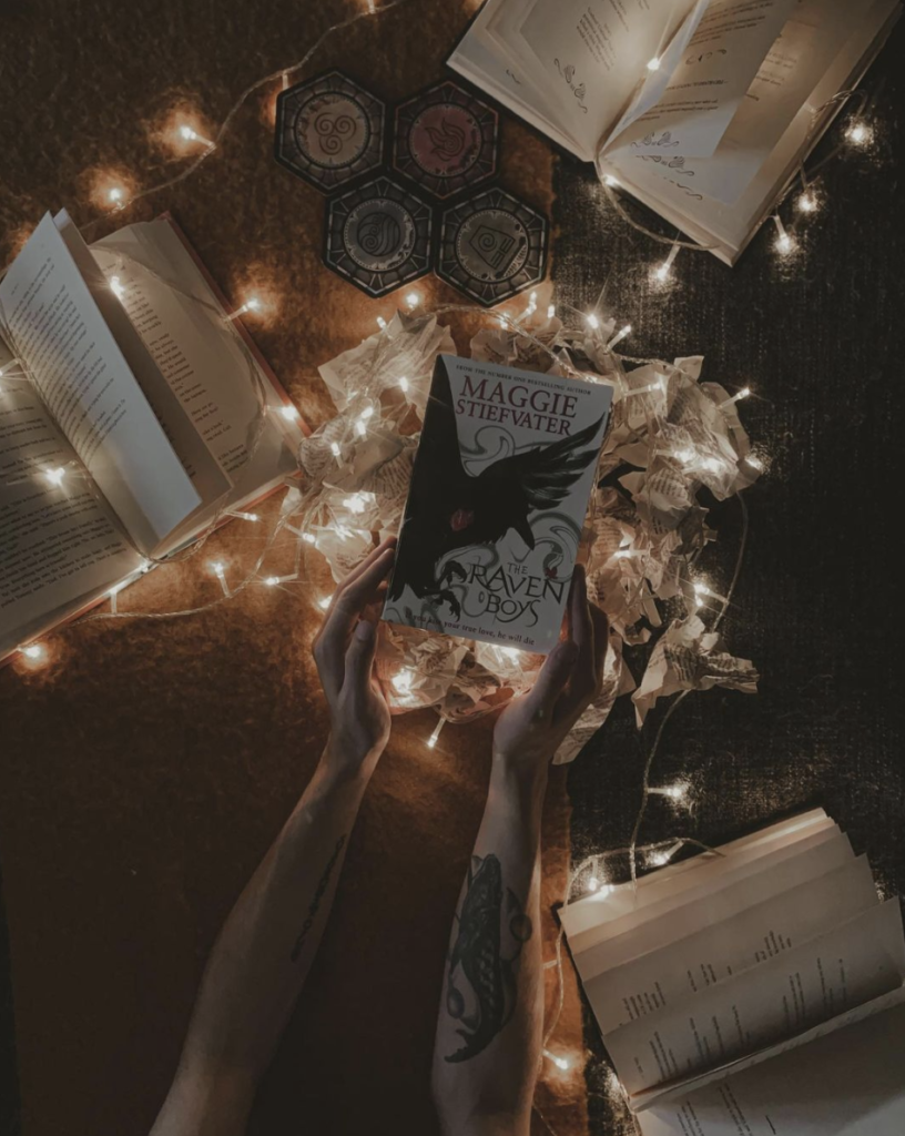 fairy lights add interesting depth and texture to a flat lay photo
