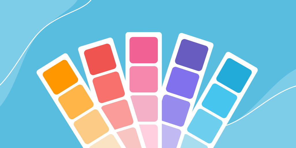 Color swatches on blue background
