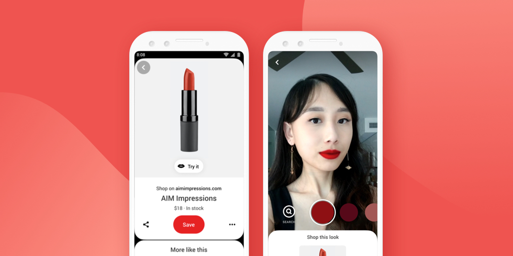 Pinterest AR Try on