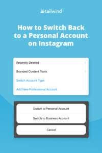 Considering a switch back to a personal account on Instagram? Find the steps for how to switch back to a personal account below, and the pros and cons to help you make the decision!
