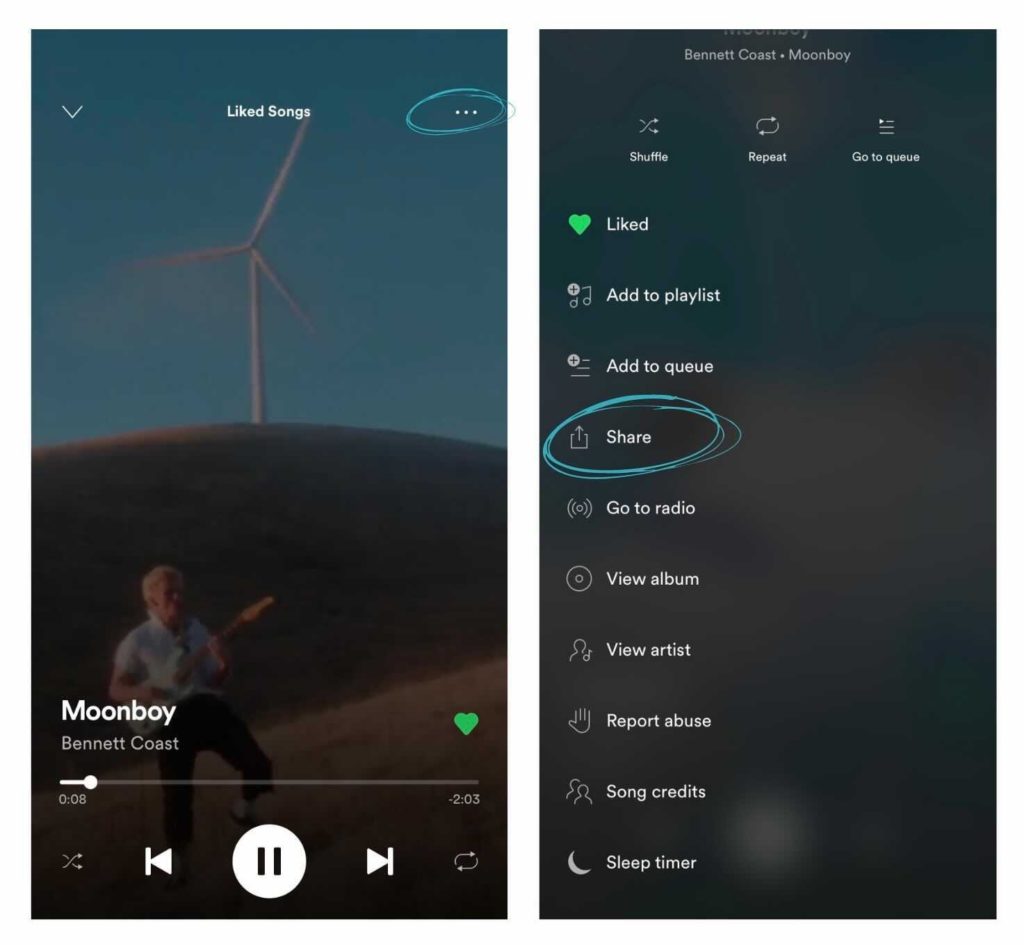 Sharing Music to Instagram from Spotify