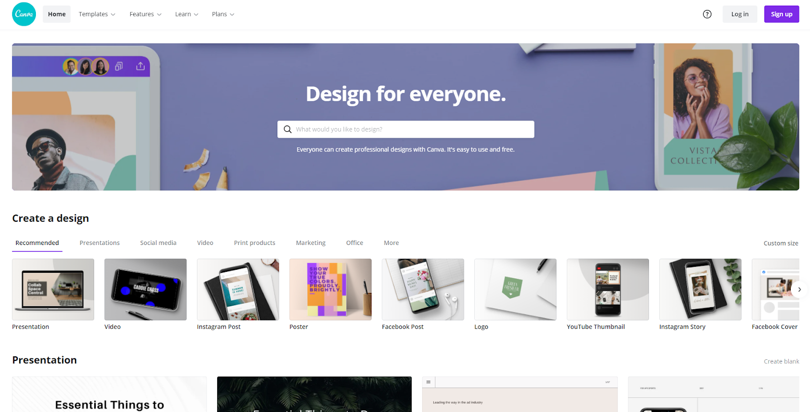 Canva social media design tool