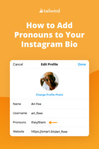 Instagram pronouns How to