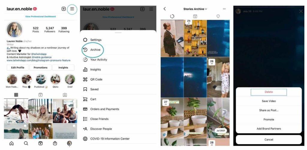 How to delete an Instagram Story Archive tutorial image
