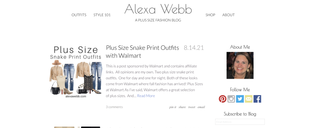 Alexa Webb interview screenshot of her website