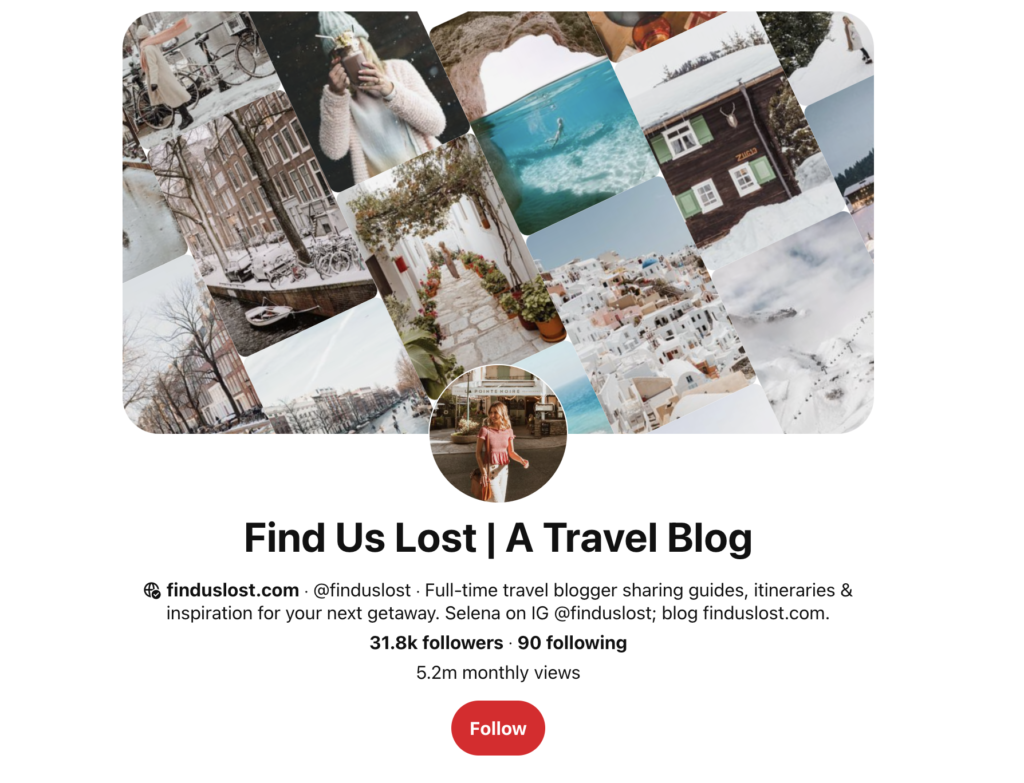 Selena Taylor Case Study screenshot Pinterest page