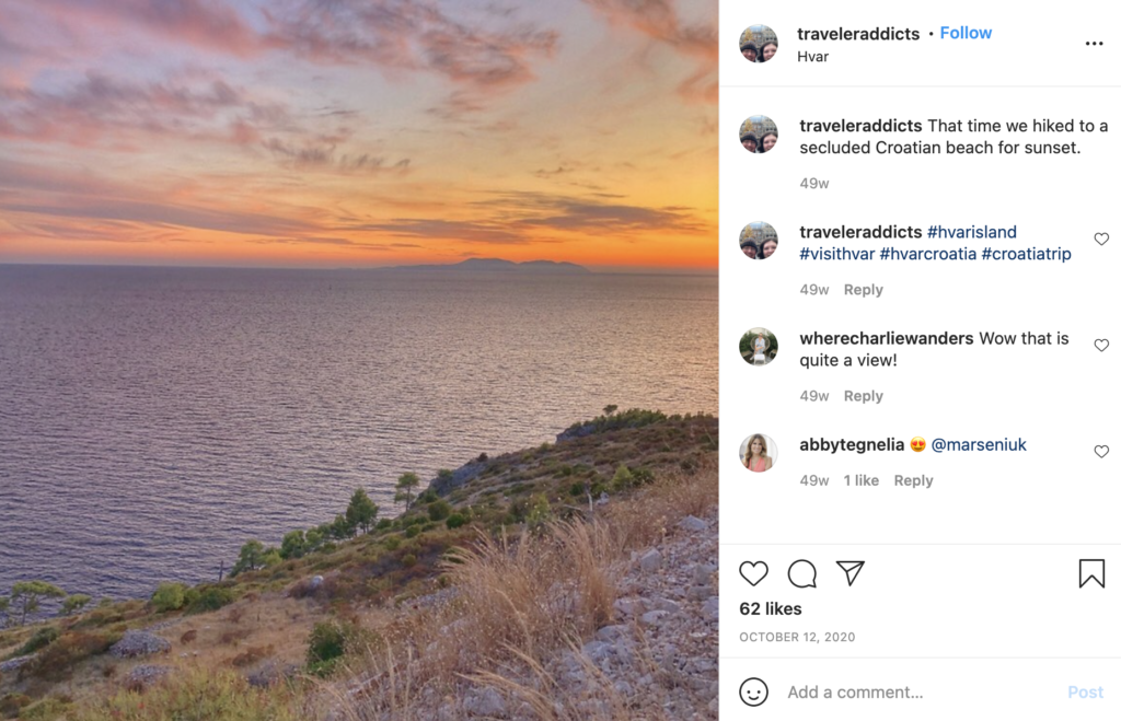 Travel Addicts Instagram post screenshot