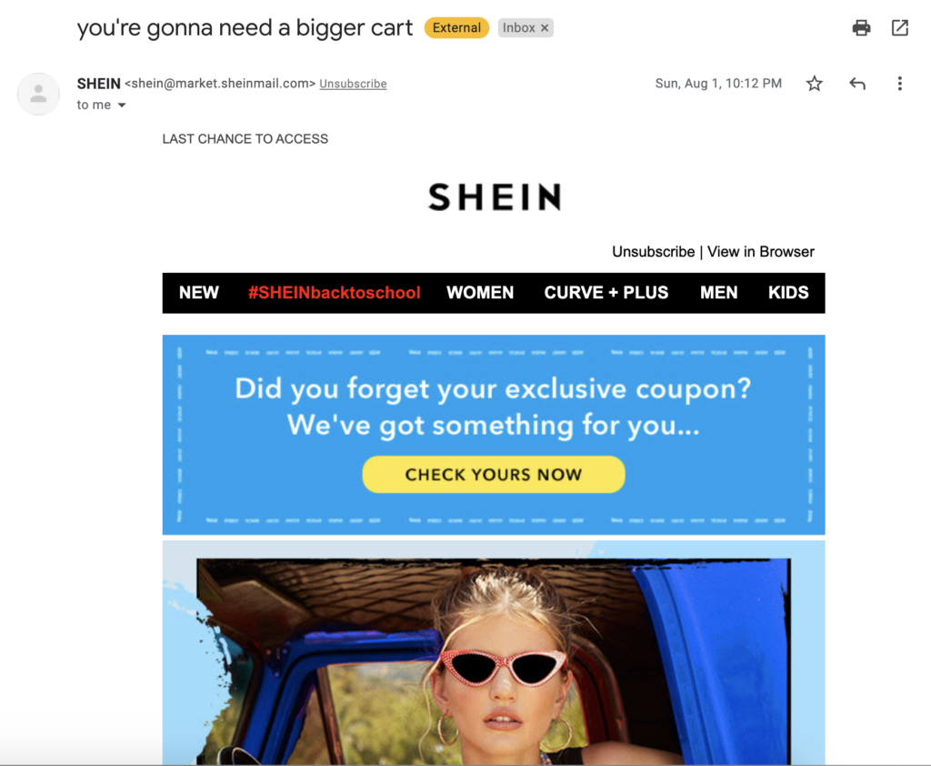 Clever Abandoned Cart Emails to Win Back Customers Screen Shot 2021 09 28 at 11.48.37 AM