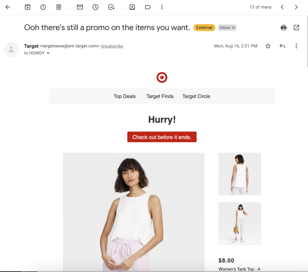 Clever Abandoned Cart Emails to Win Back Customers Target Abandoned Email