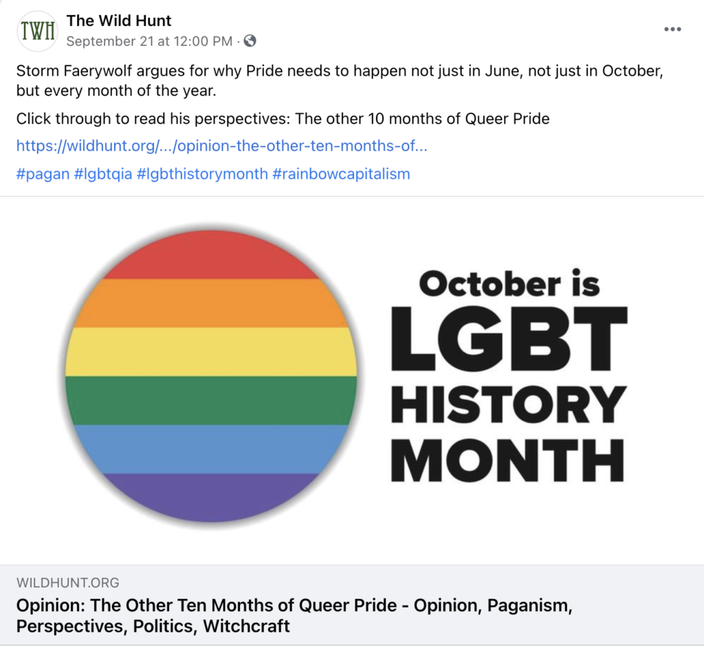 October Marketing Date blog post screenshot for LGBT History Month