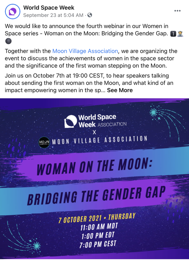 October Marketing Date blog post screenshot for world space week