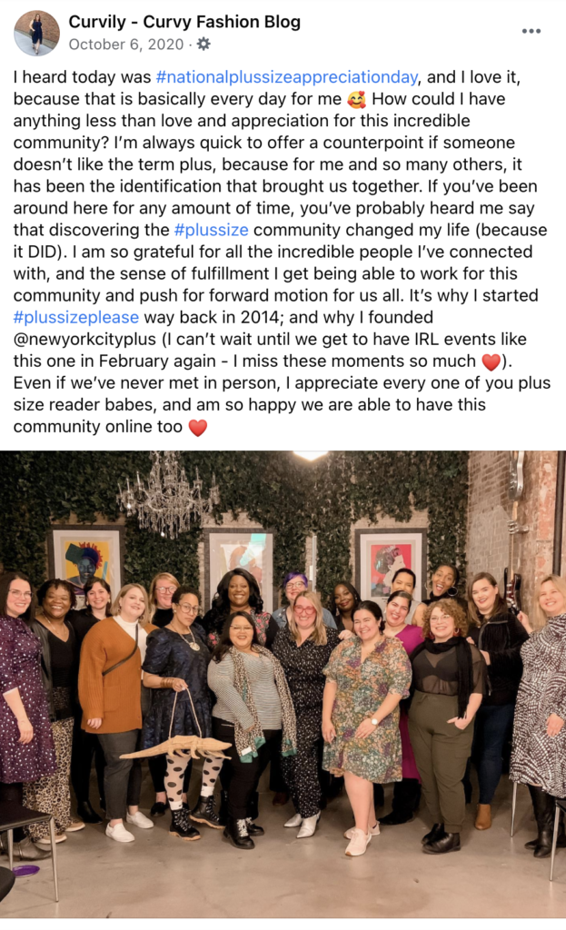October Marketing Date blog post screenshot for national plus size appreciation day