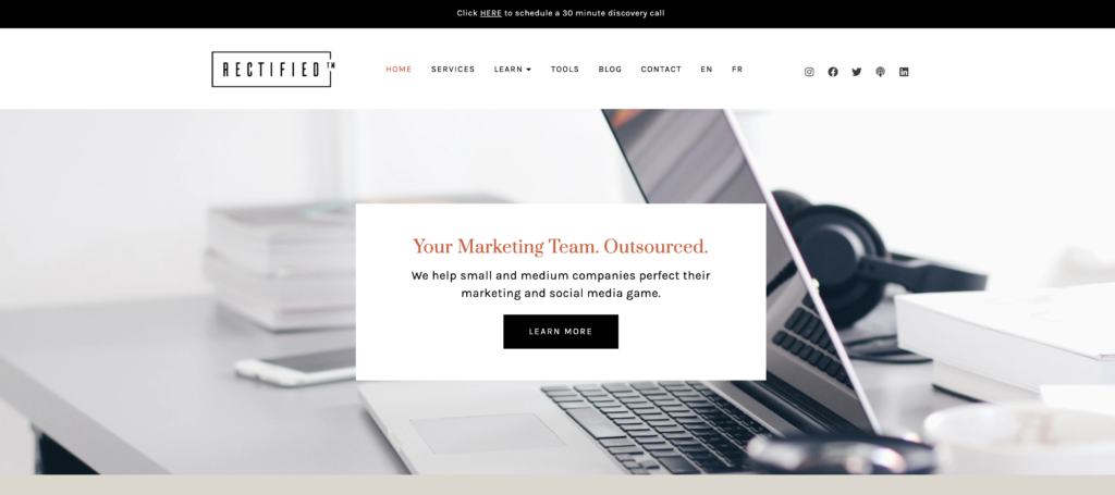 Rectified Case Study Website screenshot