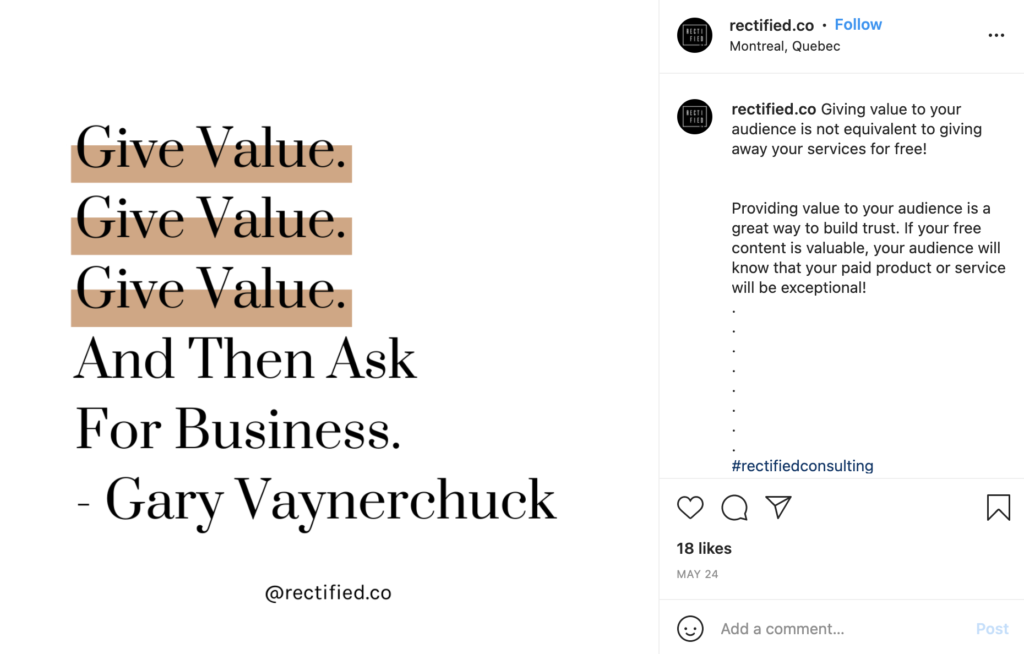 Rectified Case Study Instagram Screenshot 3