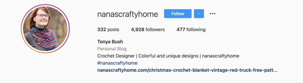 Nana's Crafty Home Instagram screenshot