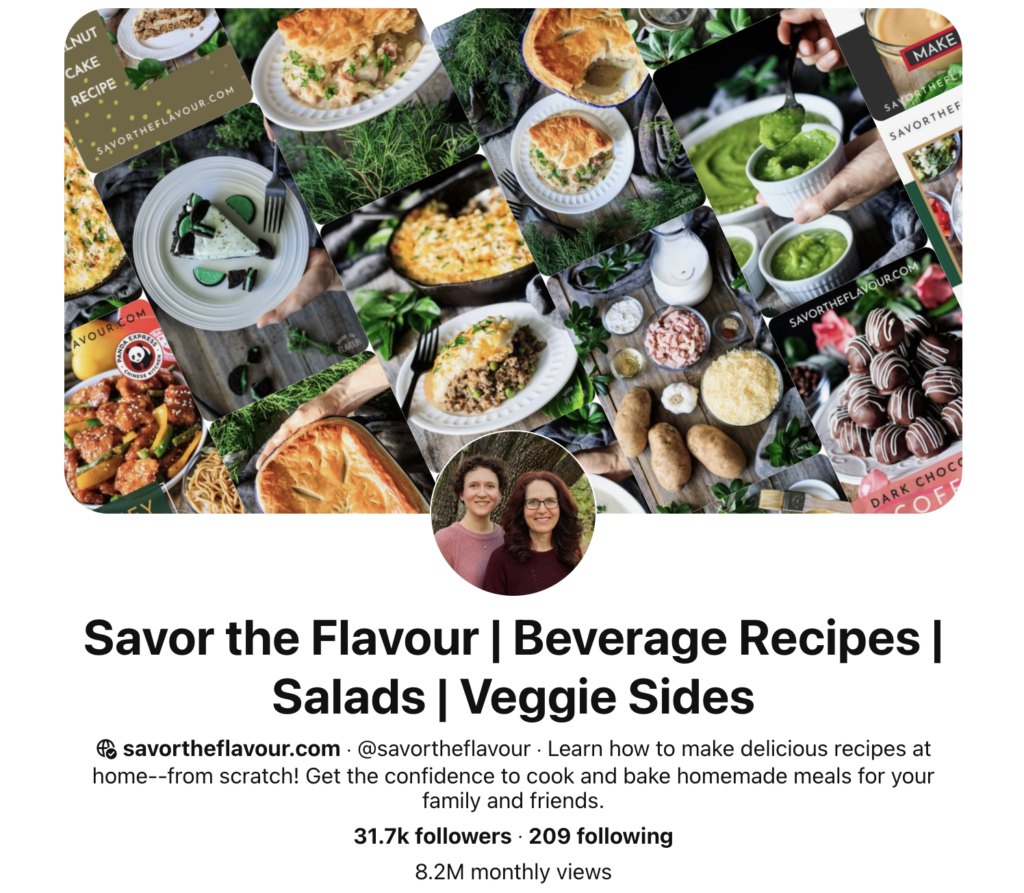Savor the Flavour case study Pinterest screenshot