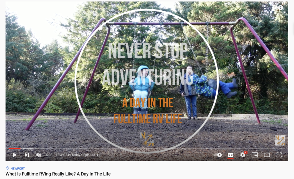Never Stop Adventuring Youtube video screenshot