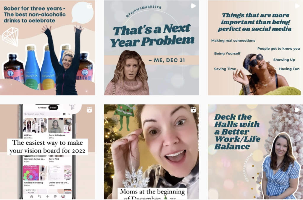 Pajama Marketer case study Instagram feed