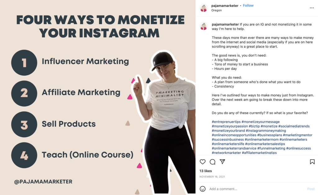 Pajama Marketer Case Study Instagram Screenshot 1
