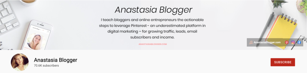 Anastasia Blogger case study YouTube channel
